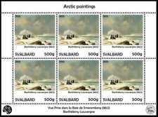 SVALBARD SPITSBERGEN 2025 ARTE DIPINTI ARTICI BAIA DI SMEERENBURG MNH TIMBRO LOCALE