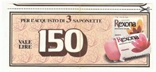 Buono sconto Saponetta REXONA 150 lire pubblicità 1980