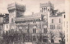 28-148) CARTOLINA REGGIO EMILIA PALAZZO CASSOLI TIRELLI VIAGGIATA 1918
