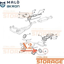 ALFA 145 146 155 164 33 GTV SPIDER KIT 2 ANELLO GOMMA TAMPONI MARMITTA 60503033