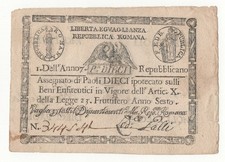10  PAOLI ASSEGNATO REPUBBLICA ROMANA STATO PONTIFICIO DAL 09/09/1798