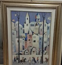 Augusto Ghelfi Brescia 1911-2000  olio su tela 50x70 Borgo in lunigiana versilia