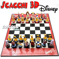 Scatola Giochi Scacchi Scacchiera Personaggi Disney 3D usata pedine Set Completo
