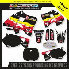 YAMAHA YZ 125 250 1996 1997 1998 1999 NERO CHESTERFIELD MOTOCROSS MX GRAFICA