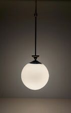 Lampada a Sospensione anni '50 in ottone e vetro