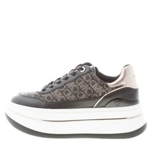 MICHAEL KORS scarpe donna Sneaker Hayes in tessuto nero con logo Empire oro