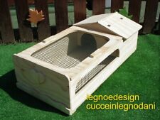 CASETTA PER TARTARUGHE DI TERRA CON TERRARIO RETE 80x40x21h