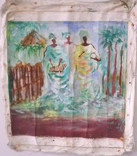 Artigianato Africa - Olio Su Tela - Benvenuti Nel Villaggio Burkina Faso