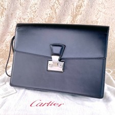 Cartier Pochette Borsa Seconda Borsa Pasha Pelle Nera 26 x 19 cm