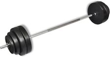 Kit Bilanciere Palestra Dritto 150 cm Ø25mm Chiusura a Vite e Pesi in Ghisa 50kg