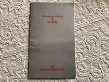 Libretto Estensione Validità di Garanzia Girard Perregaux Vintage