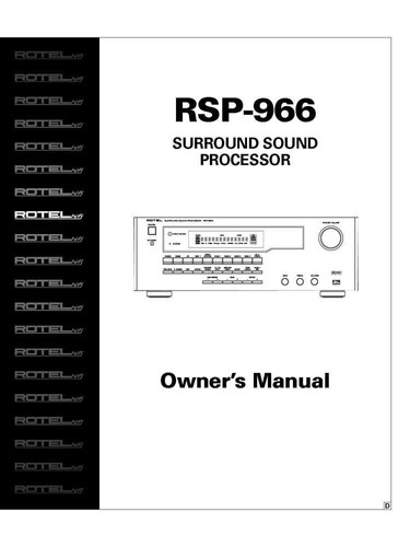 Rotel rsp 966 surround - rotel,