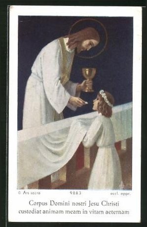 Quadro sacro bambina riceve - sacro,