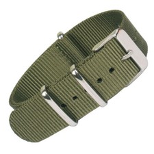 CINTURINO NYLON VERDE MILITARE 18mm 20mm 22mm 24mm MONOPEZZO