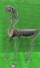 GRANDE BRACIERE UNICORNO DA ESTERNO-GIARDINO -VERO FERRO BATTUTO A MANO- CM 148h