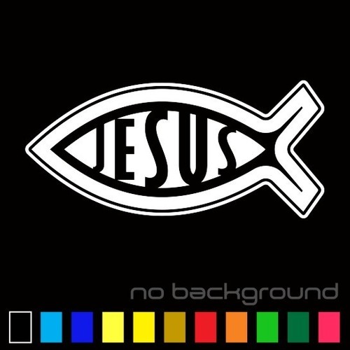 Adesivo gesù pesce - adesivo,