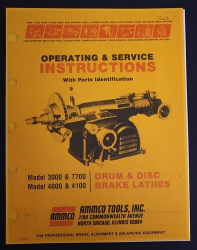 Ammco brake lathe operation - brake,