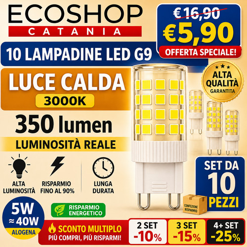 10x lampada led 5w - g9, ac