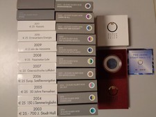 AUSTRIA dal 2003 - 25 euro in argento/niobio, hgh da Hall - ANNATA A SCELTA