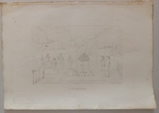 Antica Incisione S. Conversazione Giorgione dip. XIX secolo 51,2x36 cm