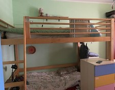 letto a soppalco ikea - legno chiaro - da una piazza e mezza