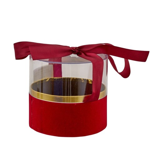 Scatolina plex tonda rosso - plex, con