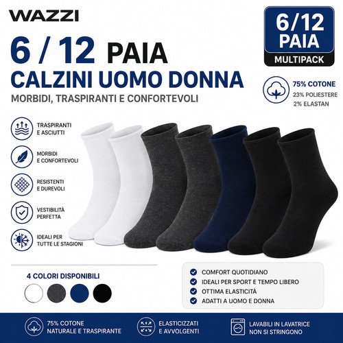 Paia wazzi calzini cotone - 6/12,