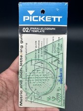 Vintage Pickett Template 02 Parallelografo Lettering Guida Disegno Nuovo 
