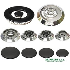 KIT 5 PIATTELLI E BRUCIATORI TRIPLA CORONA PIANO COTTURA 5 FUOCHI SMEG COMPLETO