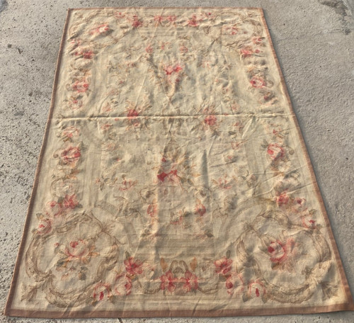 Tappeto vintage aubusson fatto - tappeto,