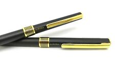 Coppia PENNE AURORA Biro, CMPS 52, laccate Nero e Placcate Oro, Vintage, Nuove