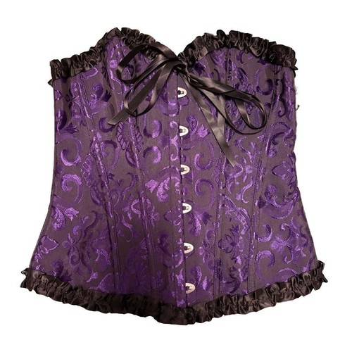 Corsetto broccato viola nero - corsetto,
