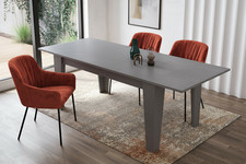 Tavolo da pranzo allungabile 10 posti fino a 220 cm in legno soggiorno grigio
