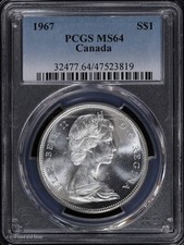 1967 Canada S$1 Silver PCGS MS