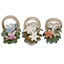 Set cesto fiori porcellana