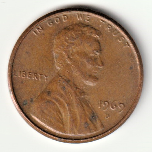 1969 penny lincoln memorial - 1969-d,