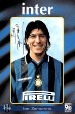 Cartolina calcio Inter calciatore Ivan Zamorano con autografo stampato (2)