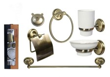 Bagno 6 Accessori Ottone Porta
