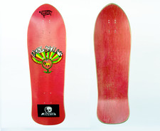 Pattini teschio vintage anni '80 OG NOS Richi Styles modello skateboard deck colore rosso
