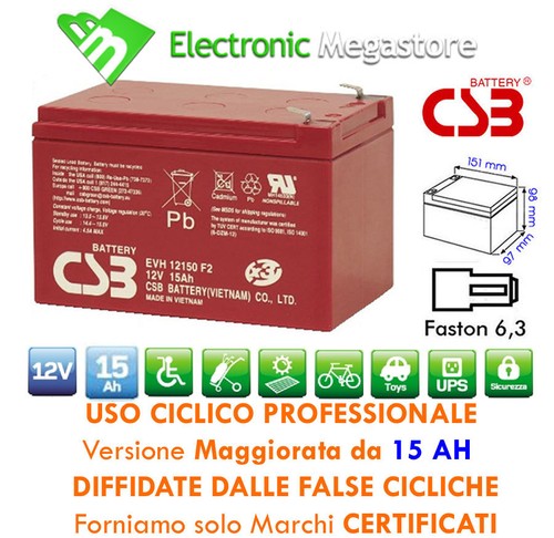 Batteria 12v 15ah - 15ah, al