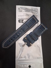 CINTURINO VERA PELLE BLUE' MORBIDO E SPESSO ANSA 24MM