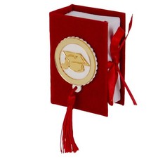 12X Scatolina LIBRO LAUREA portaconfetti VELLUTO ROSSO bomboniera 1F6L