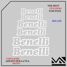 KIT 6 ADESIVI Stickers Decal PER MOTO SCOOTER BENELLI MOTORCYCLE COLORE BIANCO
