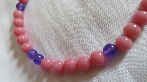Collana sfere agata rosa e - sfere,
