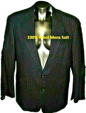 Uomo Lana Nero 2 PC Abito