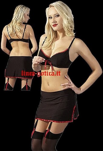 Mini gonna reggiseno goth - +,