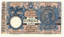 5 LIRE BIGLIETTO DI STATO