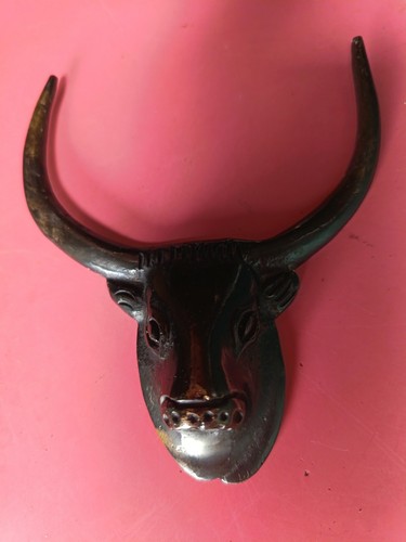 Testa toro antica ottone - antica, in