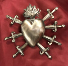 Cuore sette dolori Addolorata  Dolosa Madonna sacred art statue 9,5x11cm  