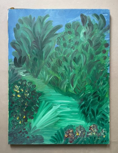 Giardino olio tela - olio,